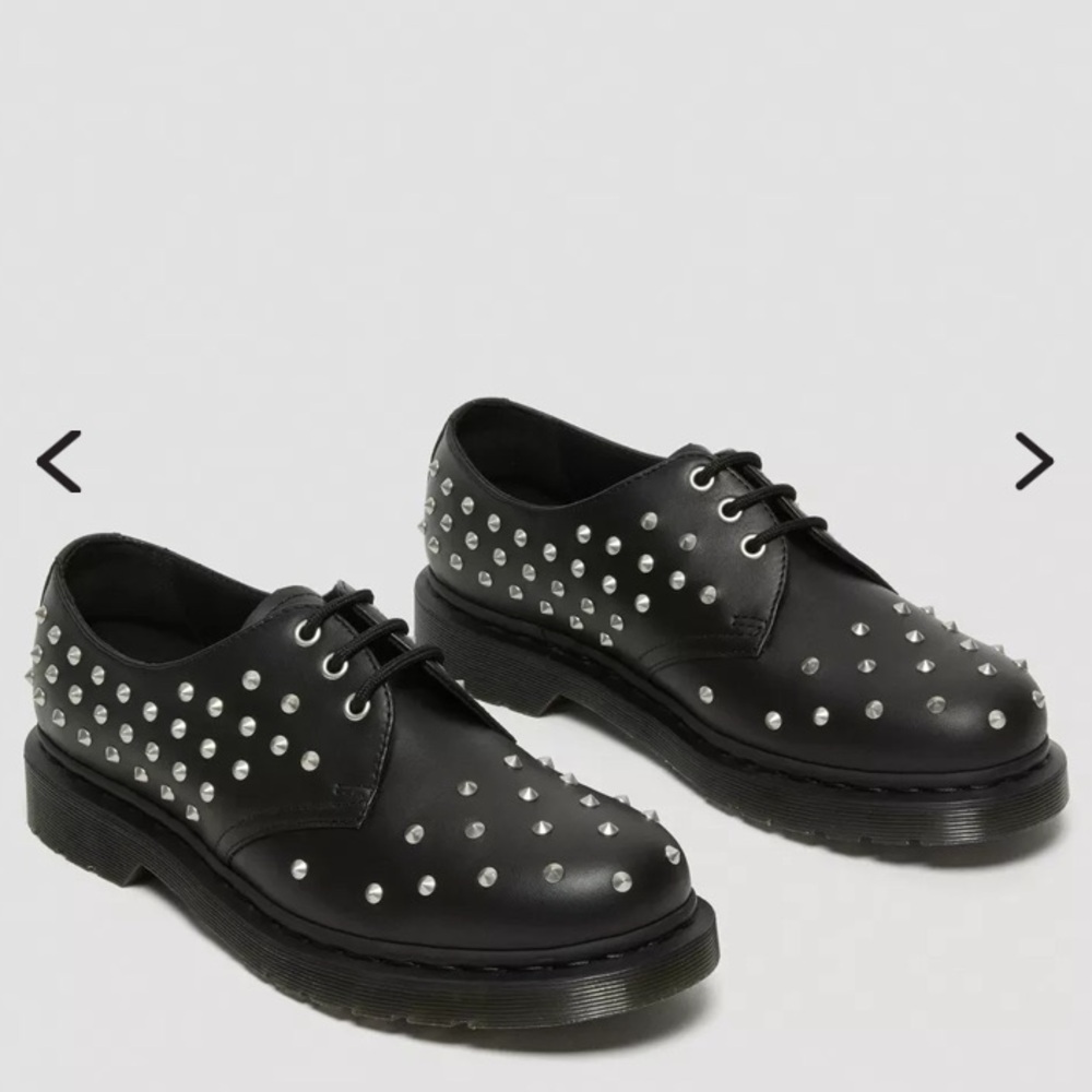 Dr. Martens Black Studded Leather Oxford Shoes